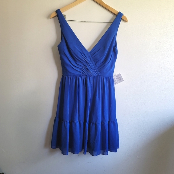Ieena for Mac Duggal, Tiered Ruffle Fit &‎ Flare Mini Dress, Royal Blue, Size 0 - Picture 4 of 10
